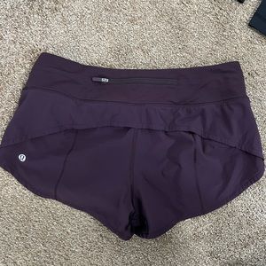 Lululemon Dark purple low rise speed short size 6